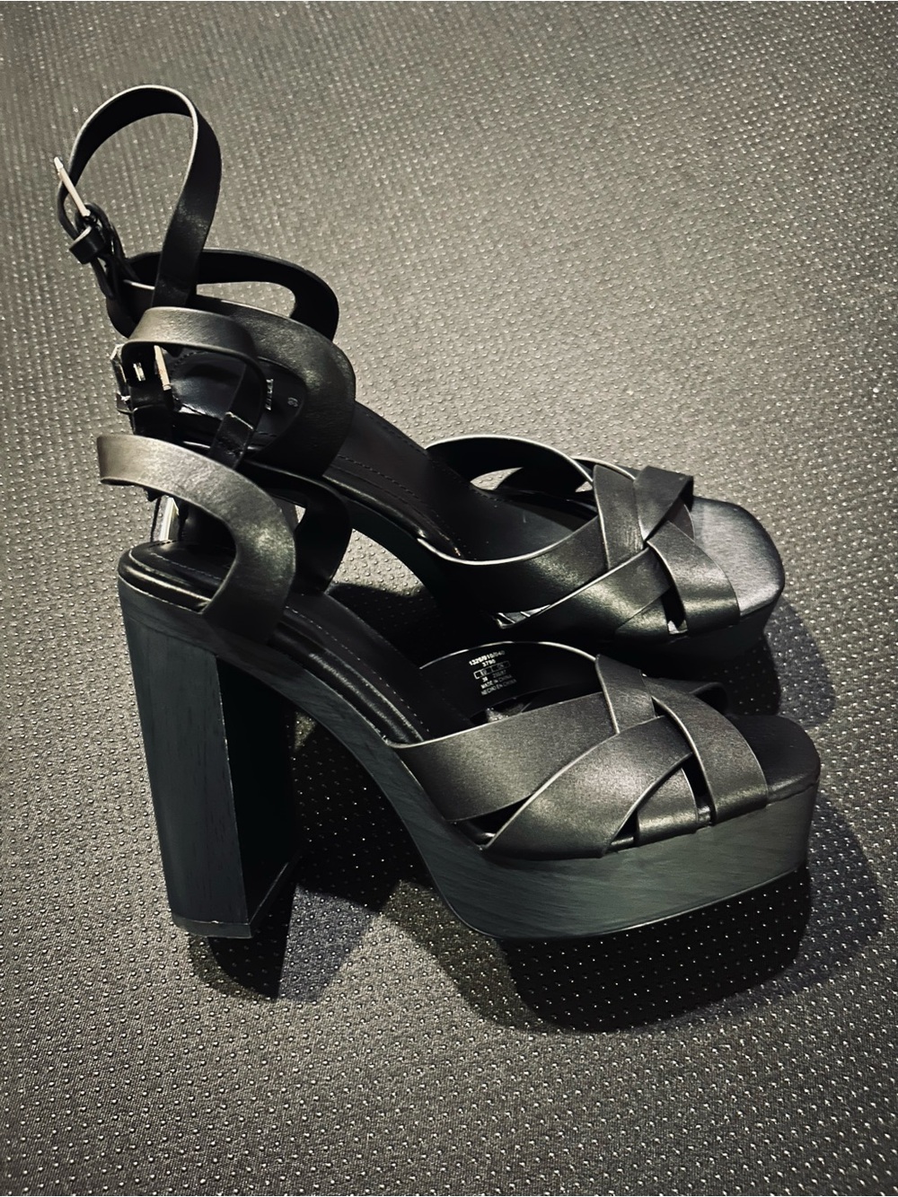 ZARA Women's Black Platform Ankle-Strap Heels - Picture 3 of 3